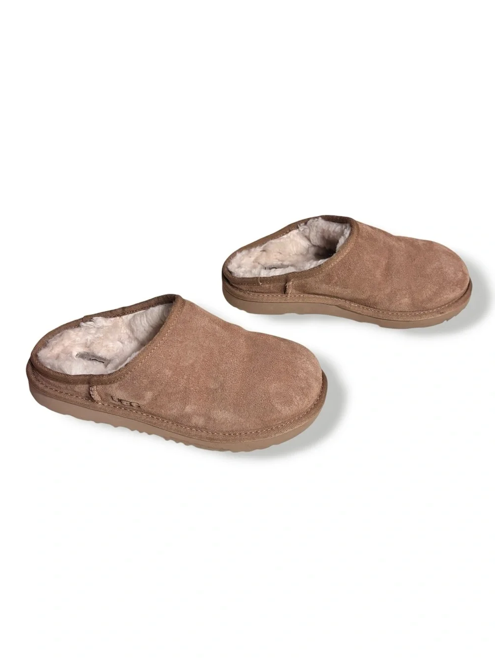 UGG Tan Suede Classic Slides Size 6K